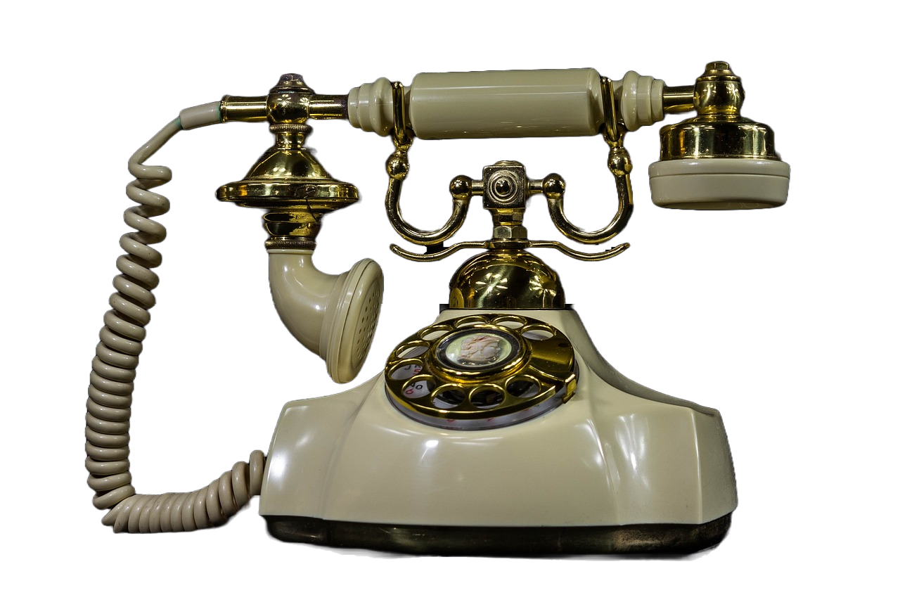 An antique green rotary phone